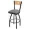 Holland Bar Stool Co 25" Swivel Counter Stool, Black Wrinkle, Nat Back, Graph Seat 83025BWNatMplB020 - alternate 1